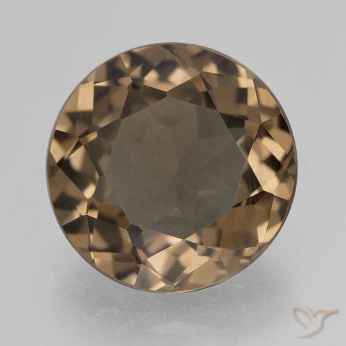 5.52ct 天然 淡摩卡 烟晶, 圆形的, VS