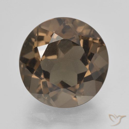 5.25ct 天然 山核桃棕 烟晶, 圆形的, VVS-VS
