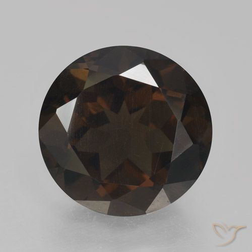 4.79ct 天然 深巧克力棕 烟晶, 圆形的, VVS-VS