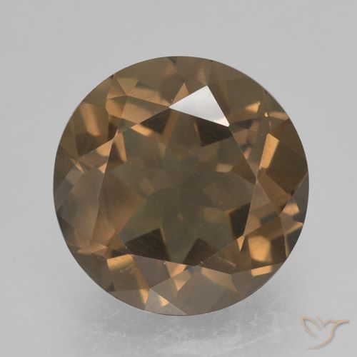 4.87ct 天然 暖棕 烟晶, 圆形的, VS