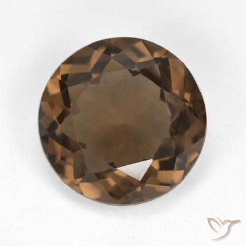 4.70ct 天然 山核桃棕 烟晶, 圆形的, VS