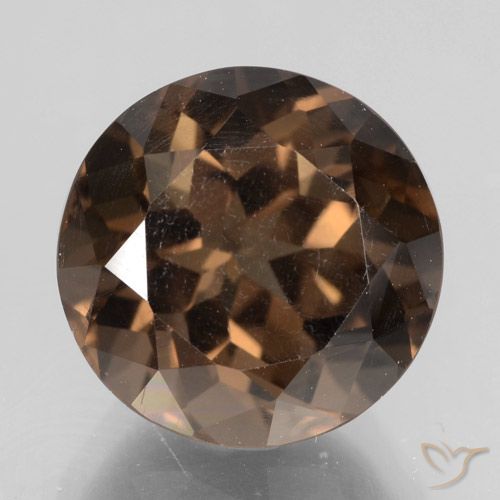 4.61ct 天然 山核桃棕 烟晶, 圆形的, VS