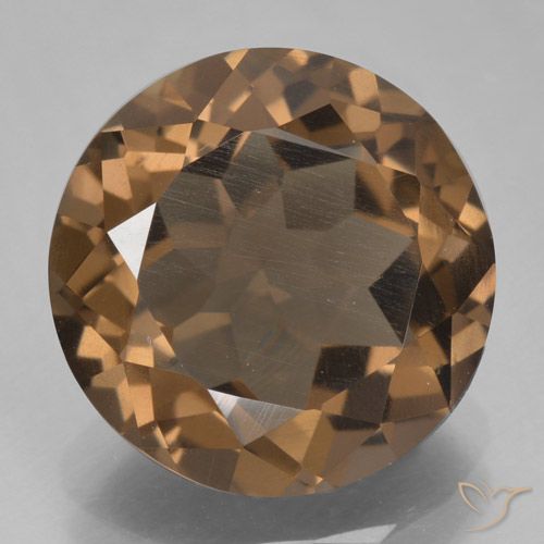 5.90ct 天然 中褐色 烟晶, 圆形的, VVS-VS