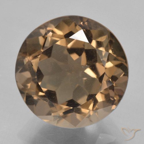 5.73ct 天然 中深棕色 烟晶, 圆形的, VVS-VS