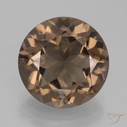 4.90ct 天然 山核桃棕 烟晶, 圆形的, VS