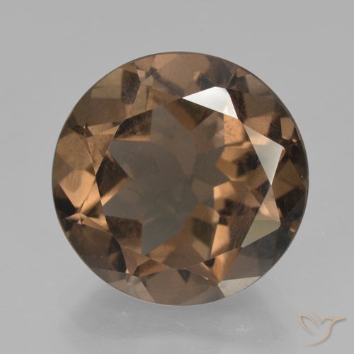 9.61ct 天然 巧克力棕 烟晶, 圆形的, VS