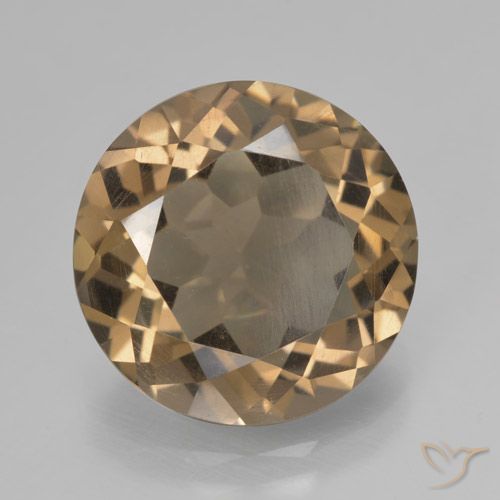 6.05ct 天然 淡摩卡 烟晶, 圆形的, VS