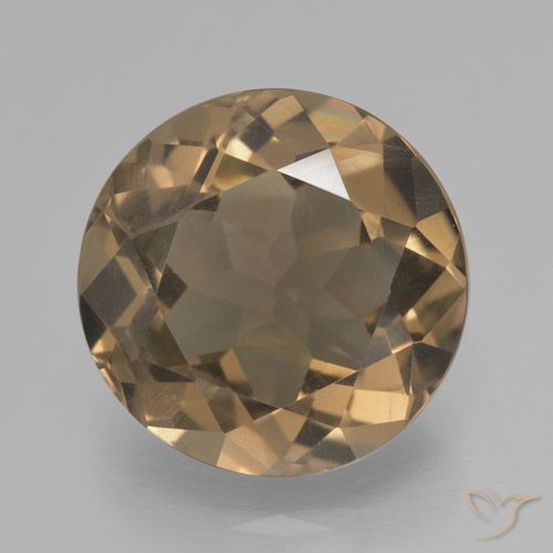 6.45ct 天然 中浅棕色 烟晶, 圆形的, VVS-VS