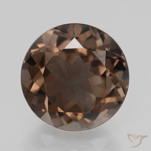 4.18ct 天然 暖棕 烟晶, 圆形的, VS