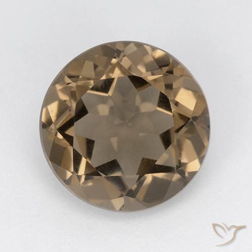 4.14ct 天然 暖棕 烟晶, 圆形的, VVS-VS