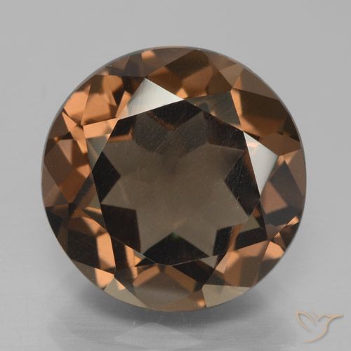 6.60ct 天然 山核桃棕 烟晶, 圆形的, VS