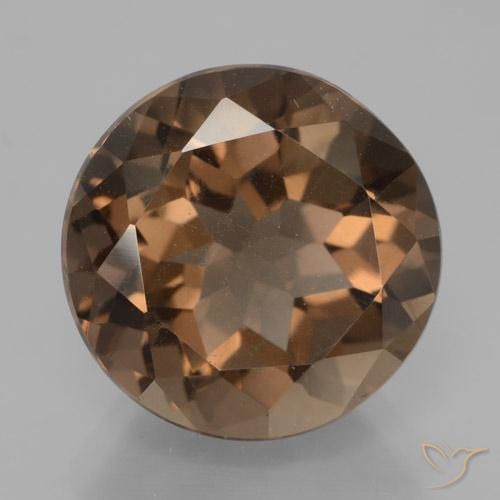 7.40ct 天然 中褐色 烟晶, 圆形的, VS