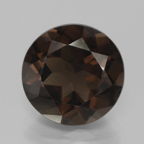5.87克拉天然棕色烟晶，圆形切割，12.43毫米，VVS-VS