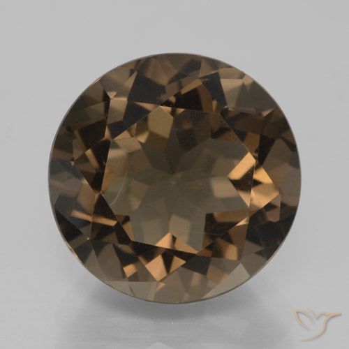 7.67ct 天然 暖棕 烟晶, 圆形的, VVS-VS