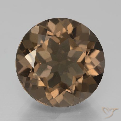 9.07ct 天然 巧克力棕 烟晶, 圆形的, VVS-VS