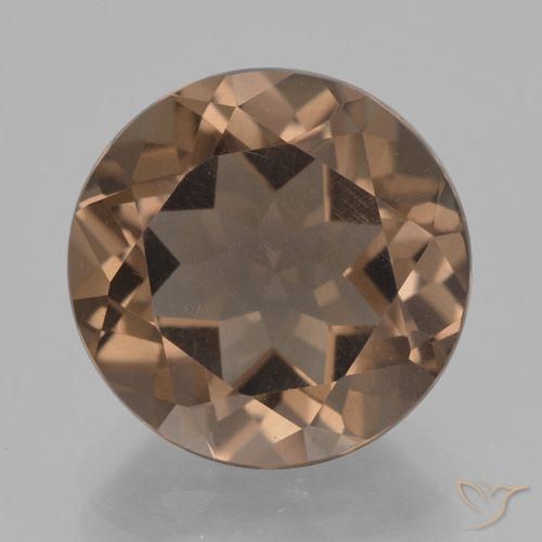 7.07ct 天然 暖棕 烟晶, 圆形的, VVS-VS