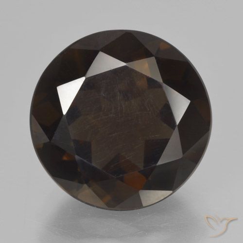 6.63ct 天然 暗棕色 烟晶, 圆形的, VVS-VS