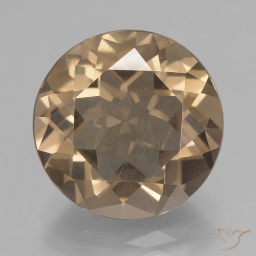 6.75ct 天然 浅土棕色 烟晶, 圆形的, VVS-VS