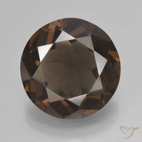 5.46ct 天然 中褐色 烟晶, 圆形的, VVS-VS