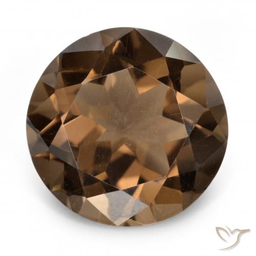 6.40ct 天然 暗棕色 烟晶, 圆形的, VVS-VS