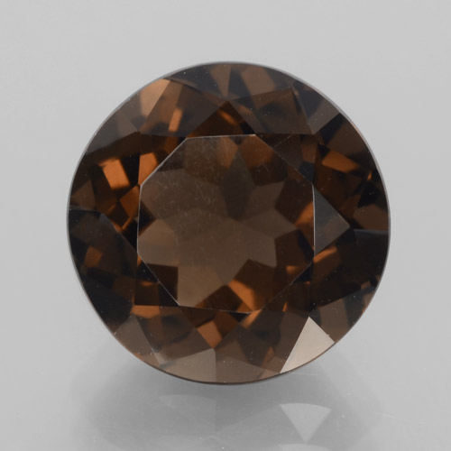 4.83克拉天然棕色烟晶，圆形切割，11.07毫米，VVS-VS