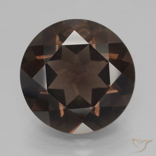 7.70ct 天然 巧克力棕 烟晶, 圆形的, VVS-VS