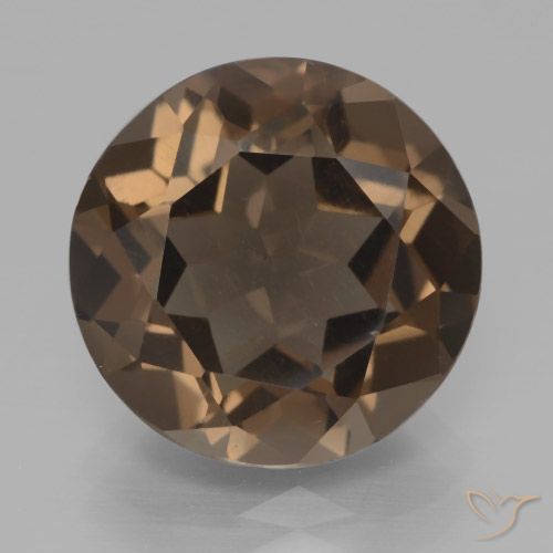 6.55ct 天然 中深棕色 烟晶, 圆形的, VVS-VS