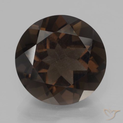 8.32ct 天然 深巧克力棕 烟晶, 圆形的, VVS-VS