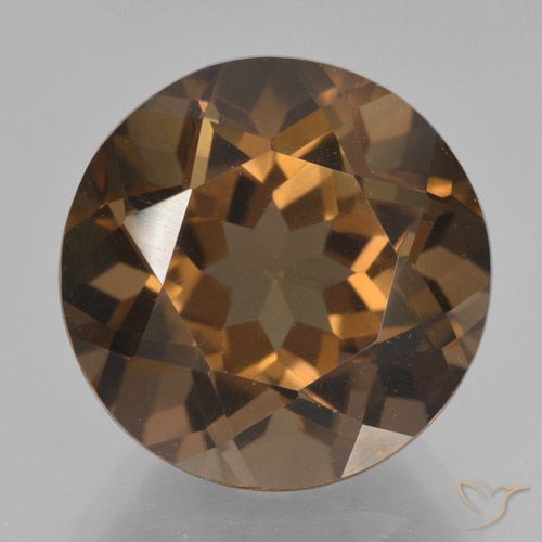 8.99ct 天然 中褐色 烟晶, 圆形的, VVS-VS