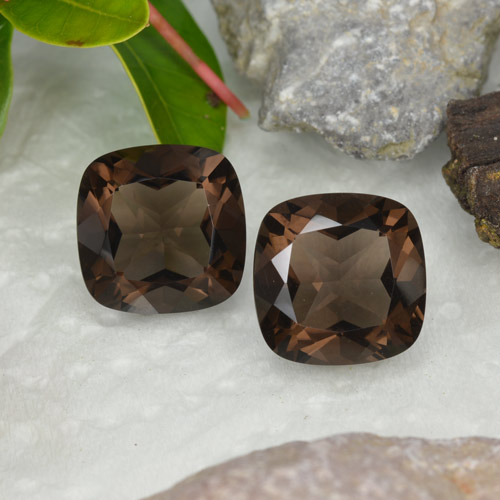 13.21天然棕色烟晶，垫形剪裁，12.1×12毫米，VVS-VS