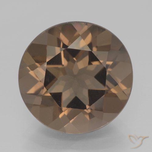 7.46ct 天然 中褐色 烟晶, 圆形的, VVS-VS