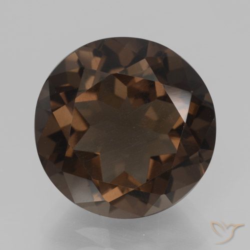 7.58ct 天然 中褐色 烟晶, 圆形的, VVS-VS