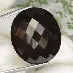 59.94克拉天然棕色烟晶，椭圆形切割，26.3×22.9毫米，VVS-VS