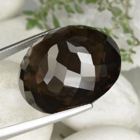 59.94克拉天然棕色烟晶，椭圆形切割，26.3×22.9毫米，VVS-VS