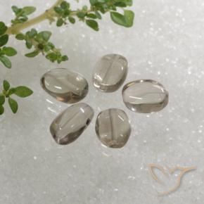 5.23克拉天然烟晶，椭圆形，透明