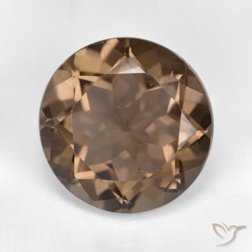 6.76ct 天然 暖棕 烟晶, 圆形的, VVS-VS