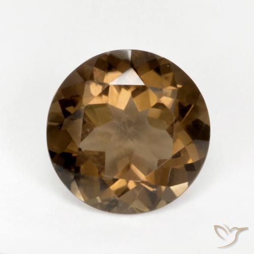 5.27ct 天然 暖棕 烟晶, 圆形的, VVS-VS