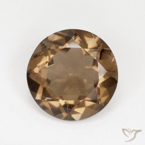 5.03ct 天然 淡摩卡 烟晶, 圆形的, VVS-VS