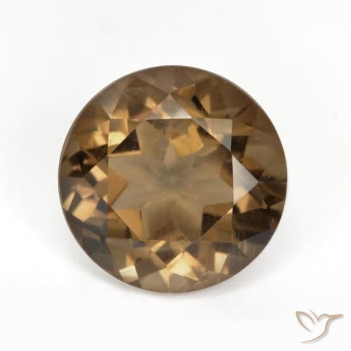 5.58ct 天然 姜饼布朗 烟晶, 圆形的, VVS