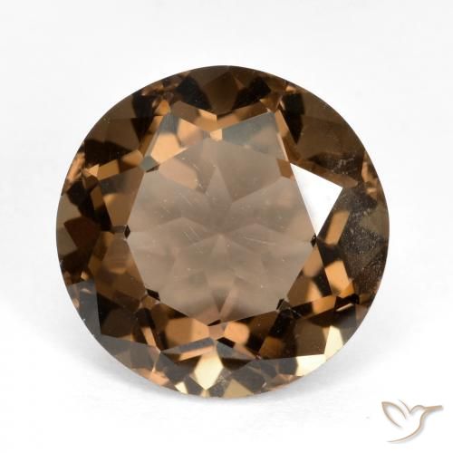 6.46ct 天然 中深棕色 烟晶, 圆形的, VS
