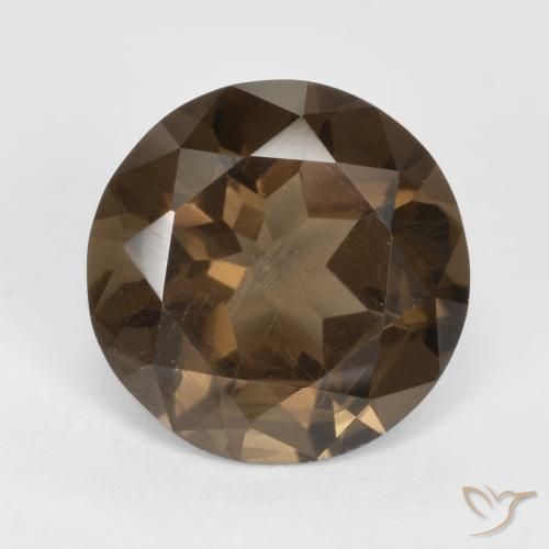 4.94ct 天然 山核桃棕 烟晶, 圆形的, VVS-VS