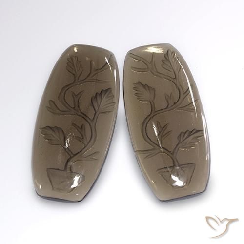 31.90ctw 天然 淡摩卡 烟晶, 花式切割, 透明