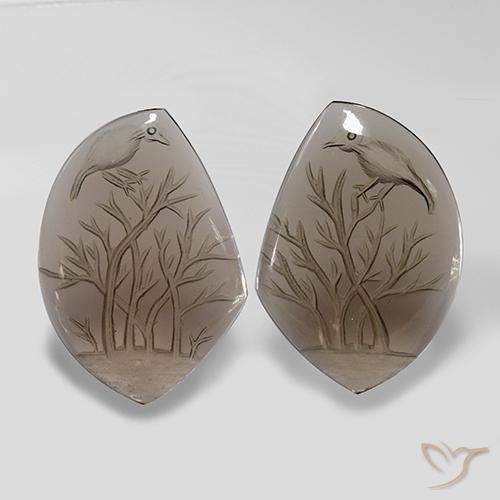 75.91ctw 天然 浅木棕 烟晶, 花式切割, 透明