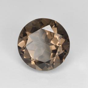 4.85克拉天然棕色烟晶，圆形切割，11.81毫米，VVS
