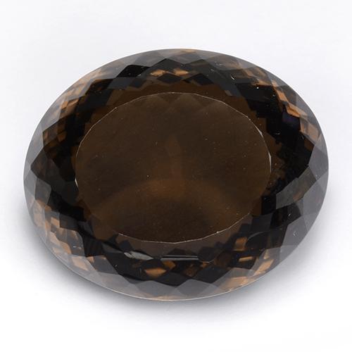 86.86克拉天然棕色烟晶，椭圆形切割，30.6×25.4毫米，IF