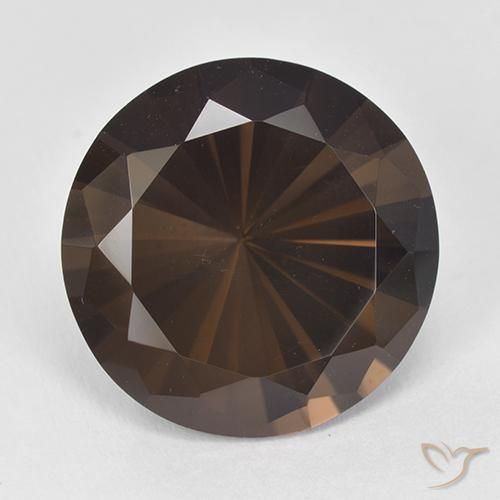 11.19ct 天然 暗棕色 烟晶, 圆形的, VVS-VS