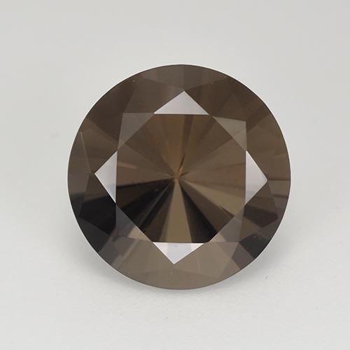 5.95克拉天然棕色烟晶，圆形切割，12.11毫米，VVS