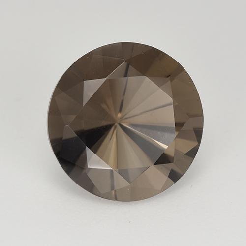 5.95克拉天然棕色烟晶，圆形切割，12.11毫米，VVS