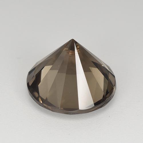 5.95克拉天然棕色烟晶，圆形切割，12.11毫米，VVS