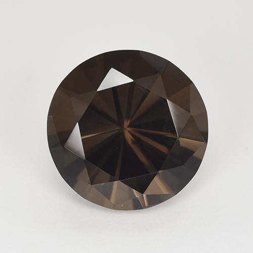 4.96克拉天然棕色烟晶，圆形切割，11.69毫米，VVS